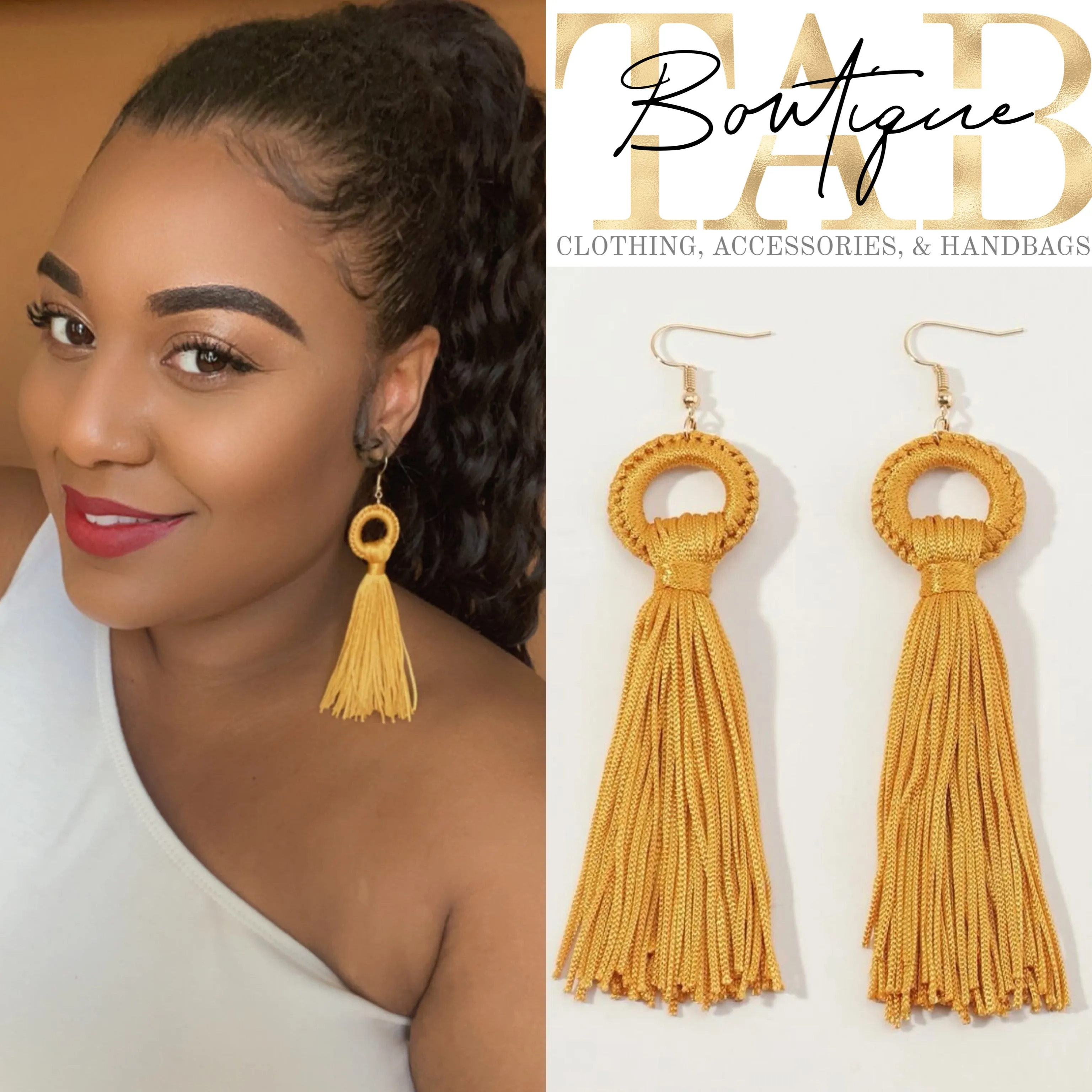 Mustard Tassel Earrings