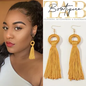 Mustard Tassel Earrings