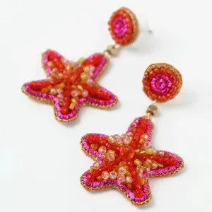 My Doris Pink Starfish Beaded Earrings