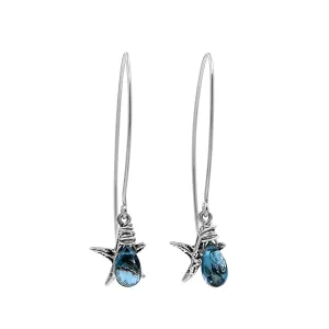 Mystic London Blue Silver Earrings