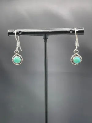 Natural Turquoise Sterling Silver Dangle Earrings