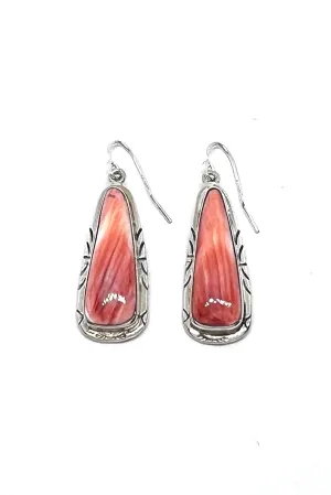 Navajo Spiny Shell Teardrop Earrings