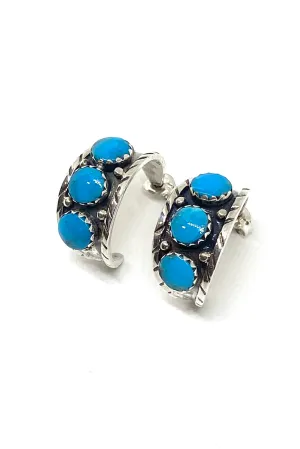 Navajo Turquoise Hoop Earrings
