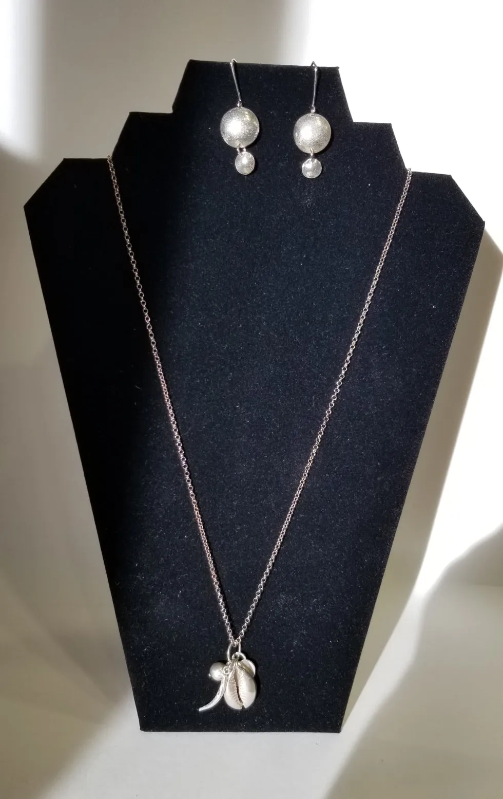 Necklace Set: Handmade Sterling Silver and Cowrie Shell Charms by Cordelia Stewart