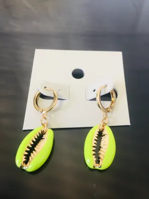 New Nordstrom puka shell inspired huggie hoop earrings, Hinged latch-  gold plated sterling silver