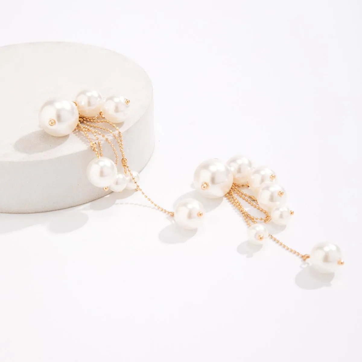 Newly Dangling Tassel Pearl Earrings