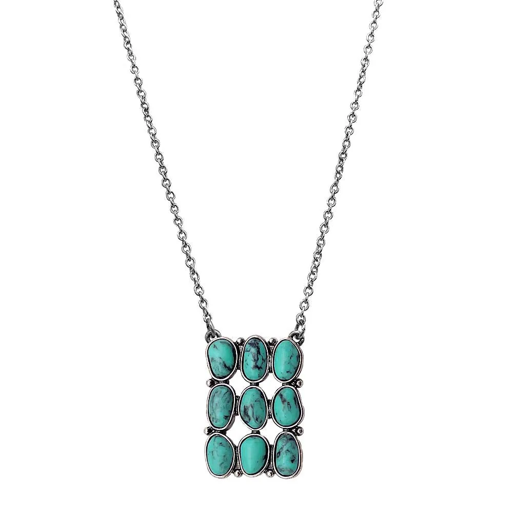 Nine Stacked Pebble Fashion Link Chain Necklace