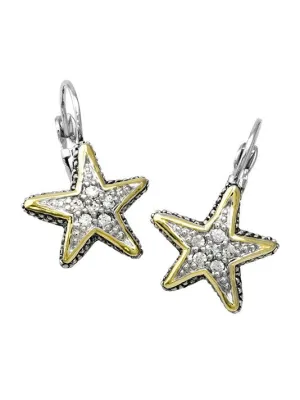 Ocean Images Seaside Collection Pavé Starfish French Wire Earrings