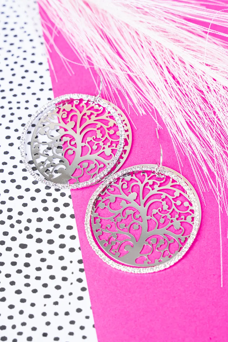 Omri Crystal Silvertone Filigree Earrings