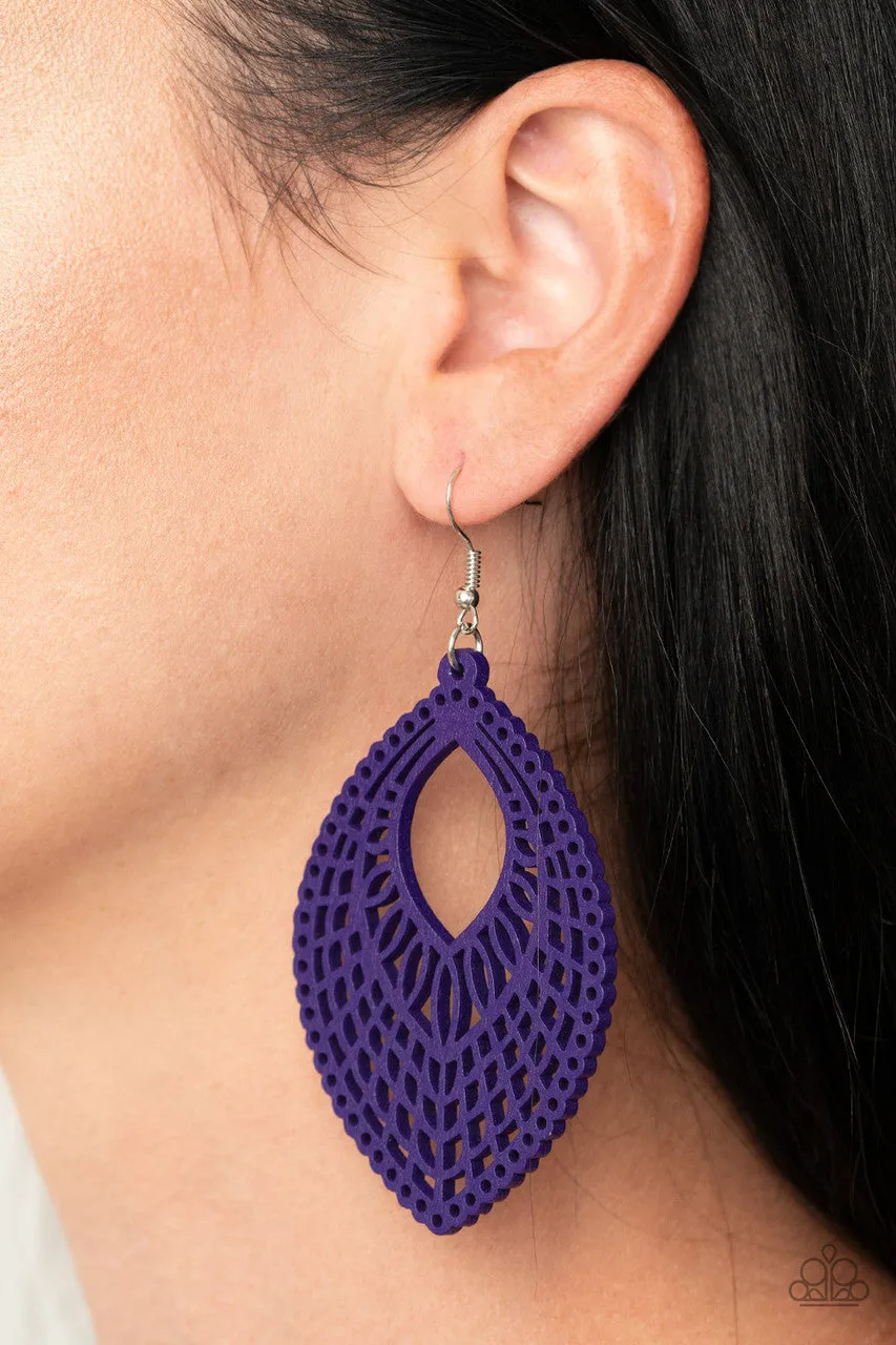 One Beach at a Time Purple Paparazzi Earrings