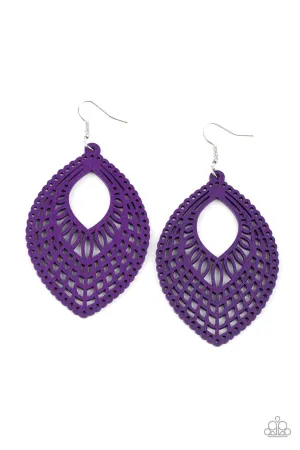 One Beach at a Time Purple Paparazzi Earrings