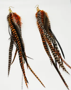 One of a Kind Long Bohemian Feather Earrings - Gypsy Daydream