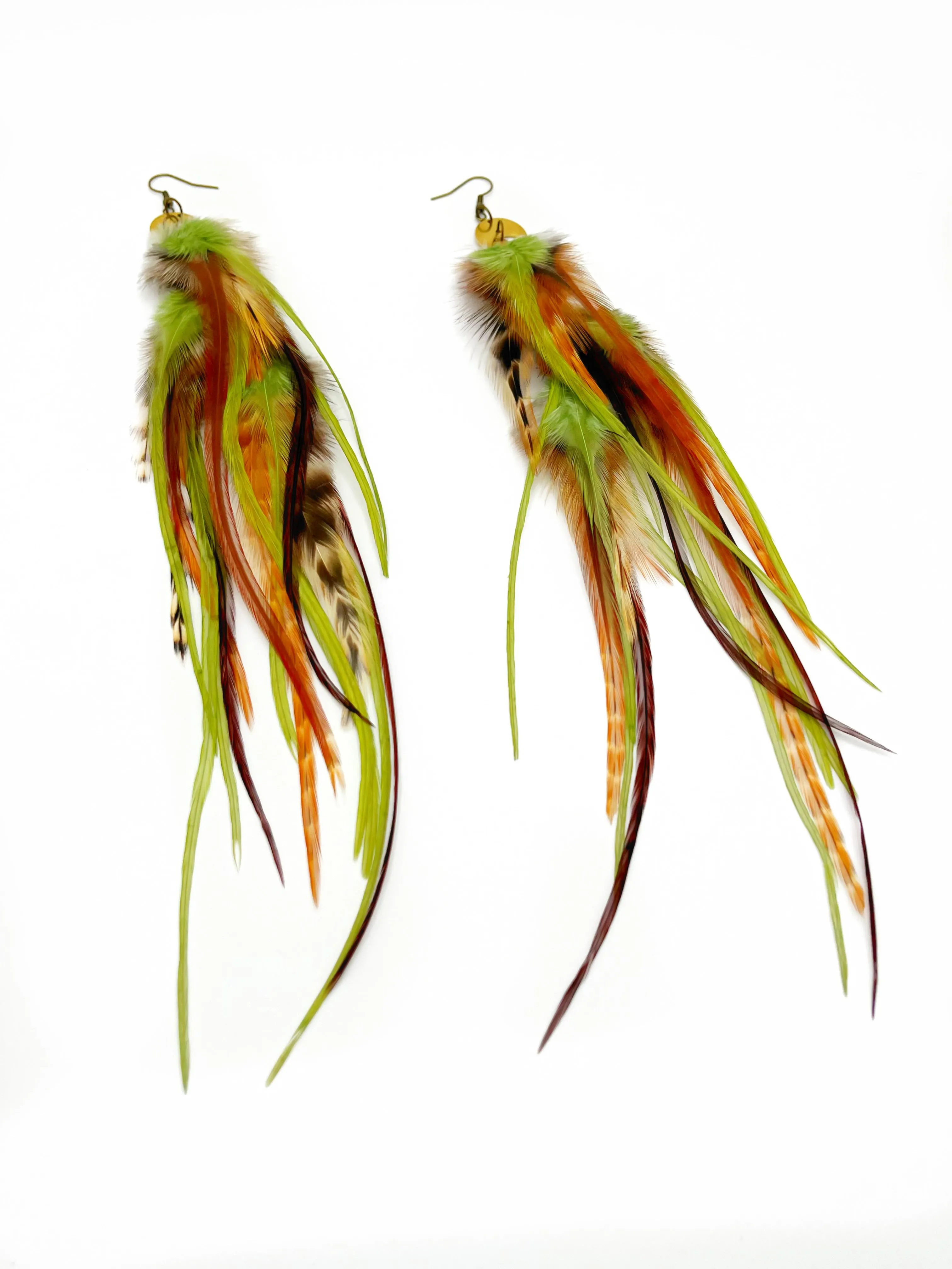 One of a Kind Long Feather Earrings - Moon Garden