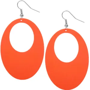 Orange Gigantic Oval Cutout Earrings