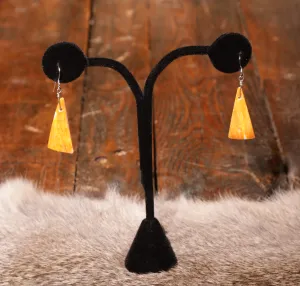 Orange Shell Triangle Earrings