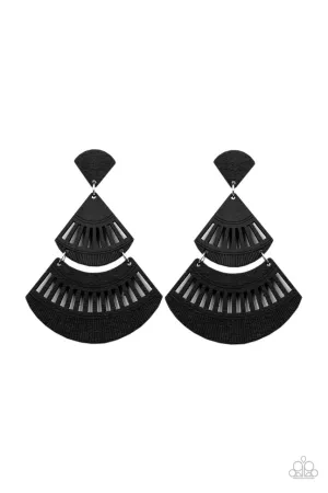 Oriental Oasis Black Paparazzi Earrings