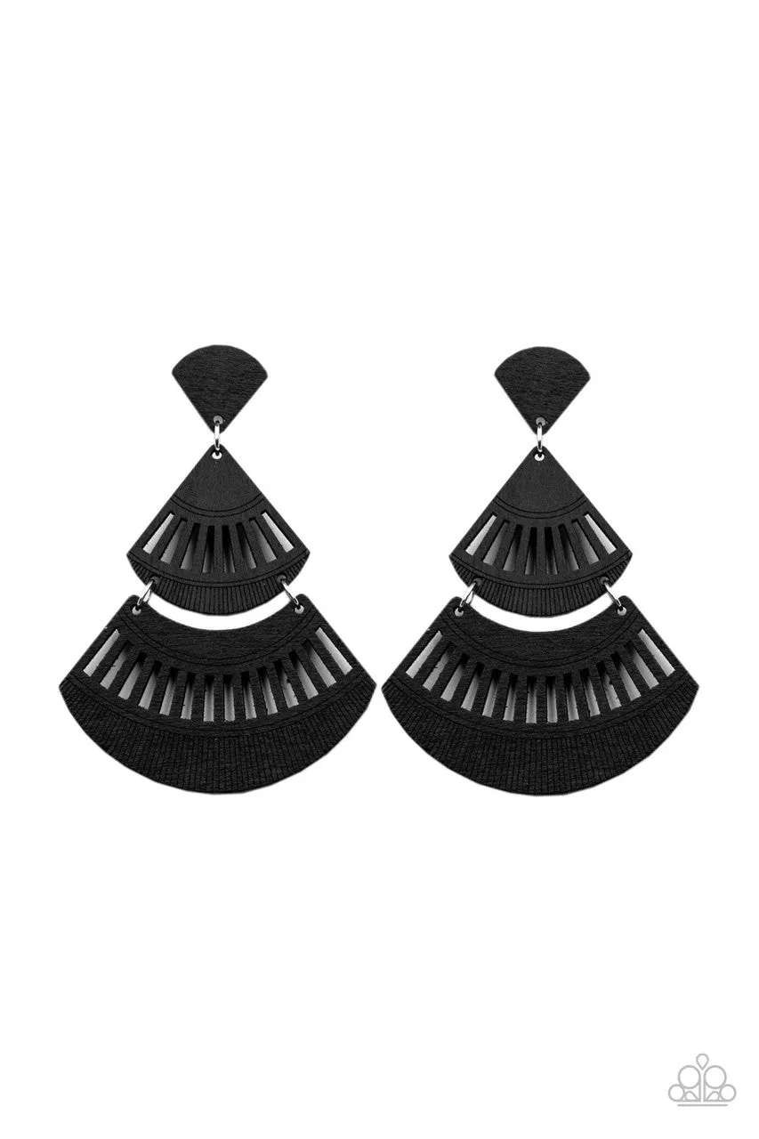 Oriental Oasis Black Paparazzi Earrings