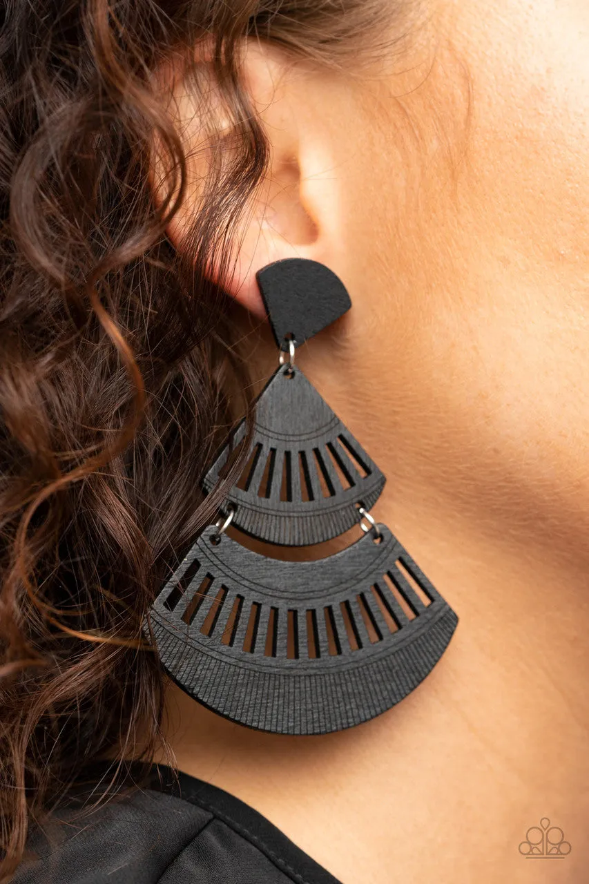 Oriental Oasis Black Paparazzi Earrings