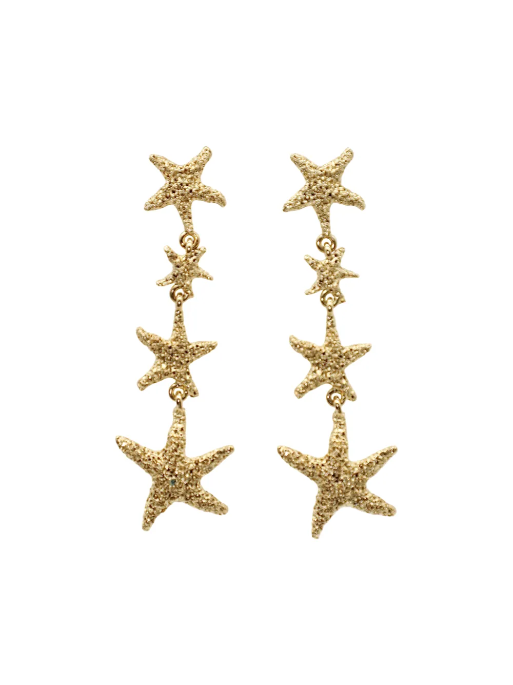 Oscar de la Renta Starfish Chandlier Earrings in Gold