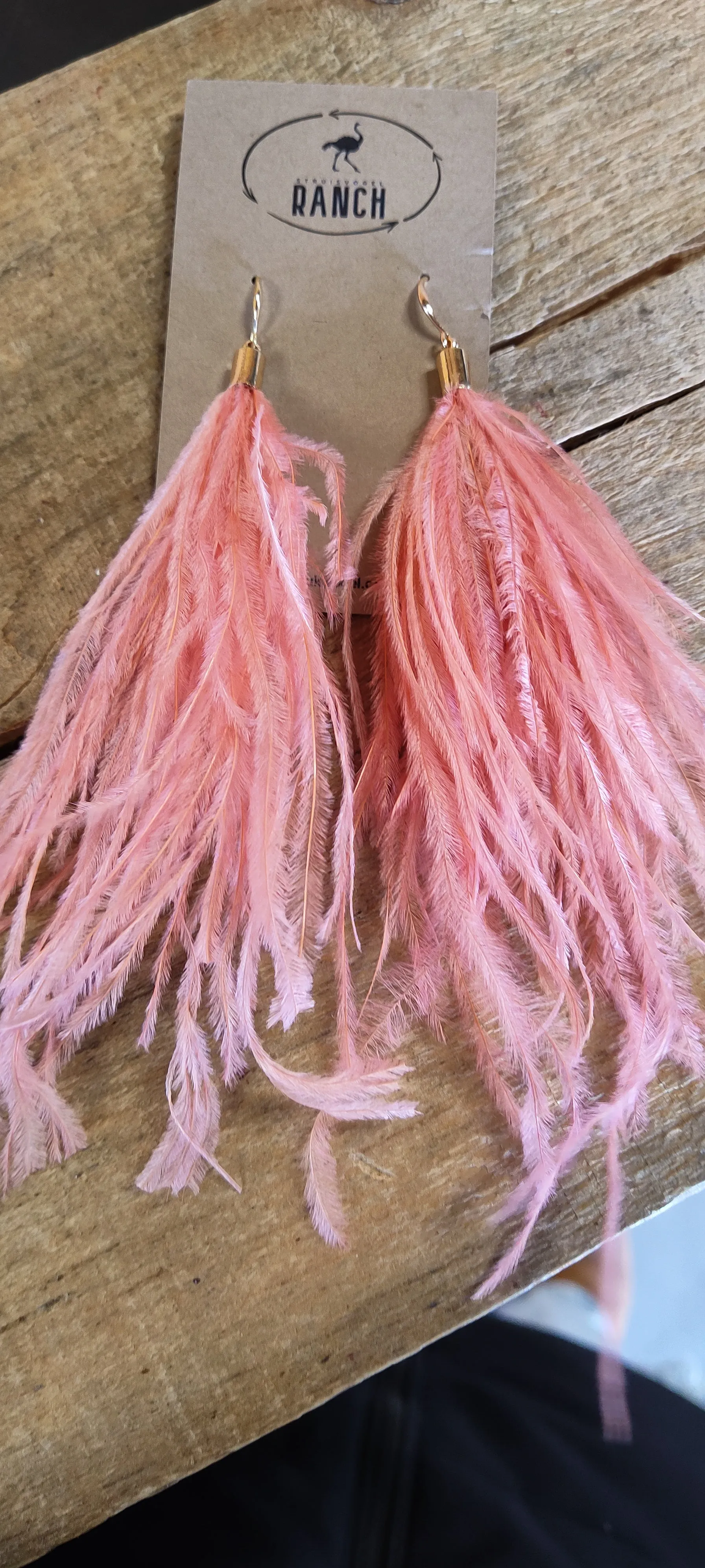 Ostrich feather earrings