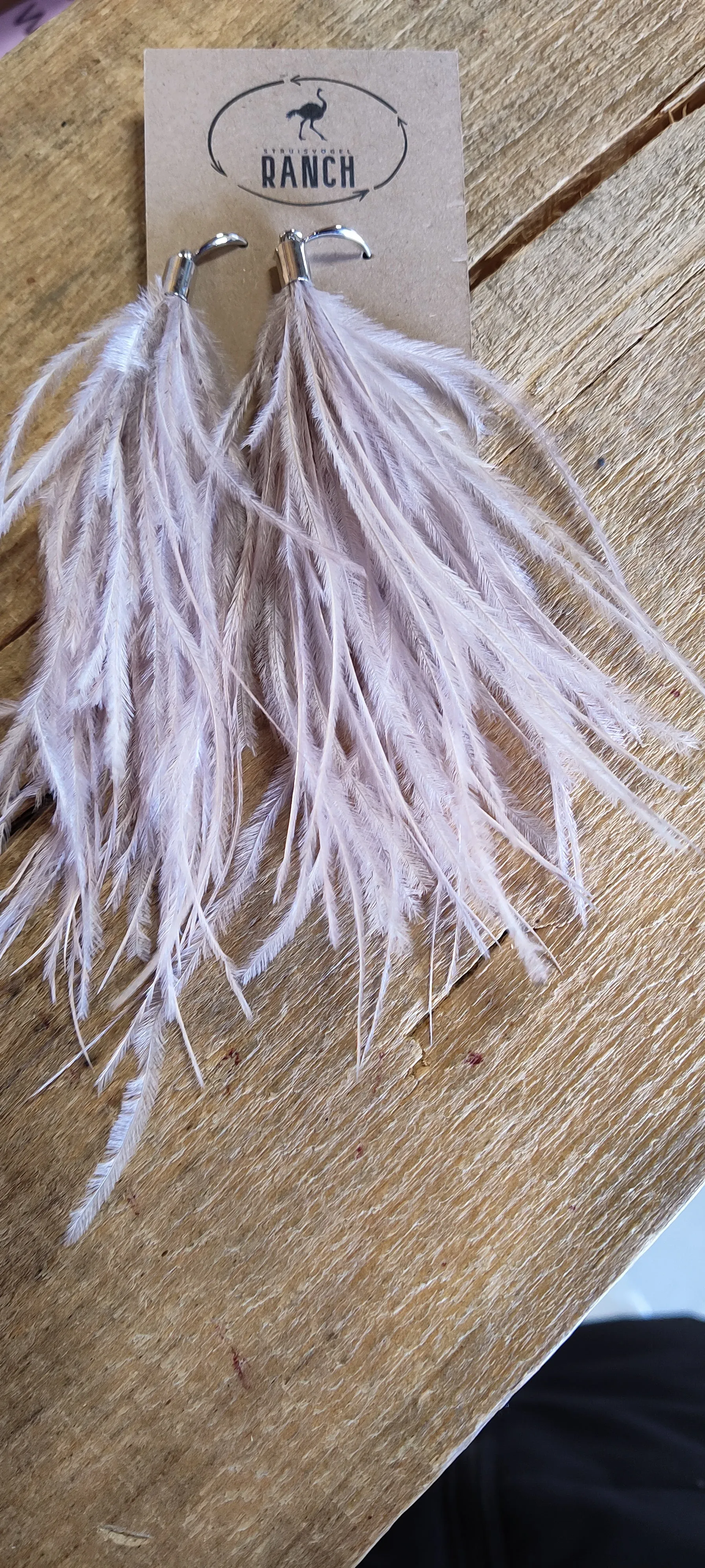 Ostrich feather earrings
