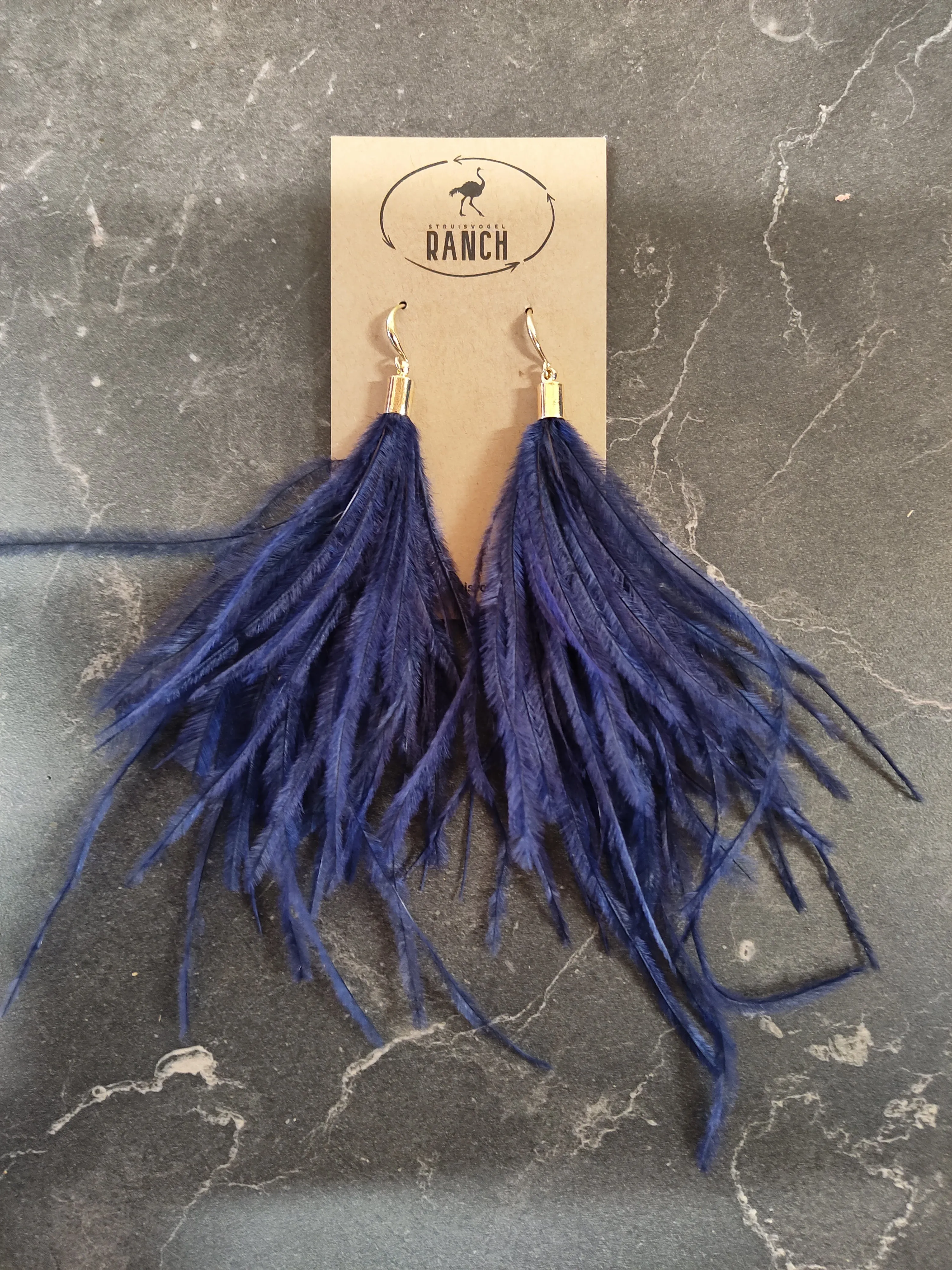 Ostrich feather earrings