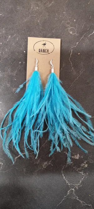 Ostrich feather earrings