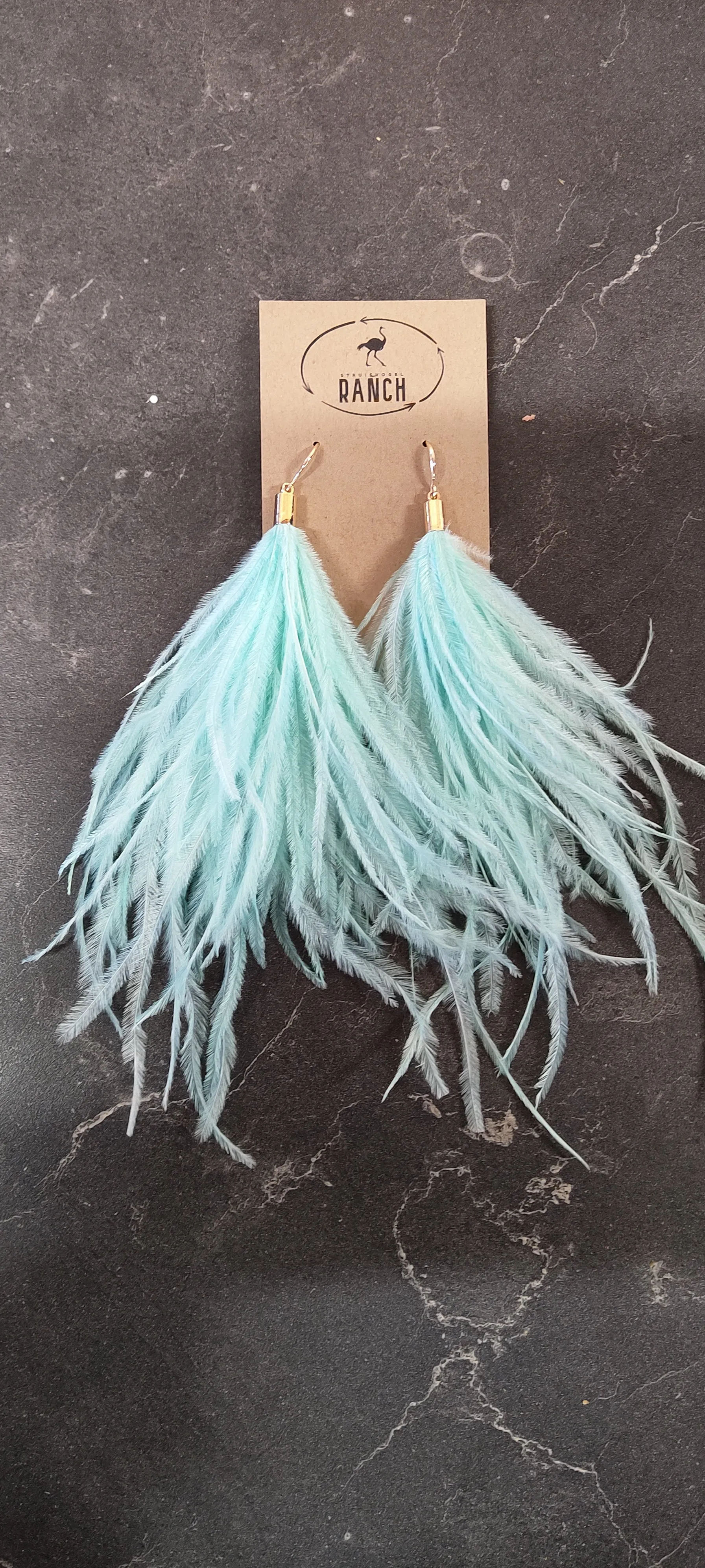 Ostrich feather earrings