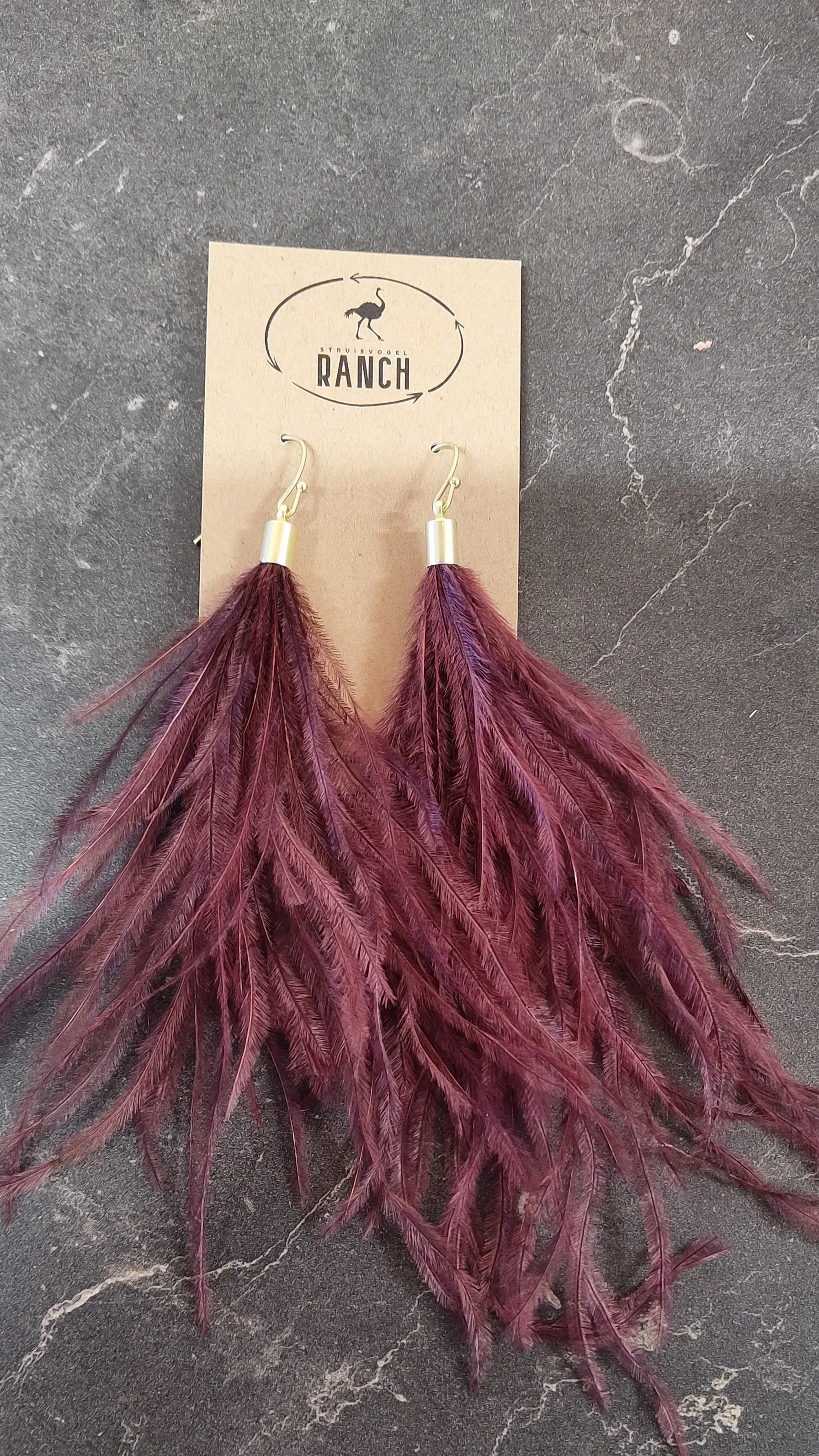 Ostrich feather earrings