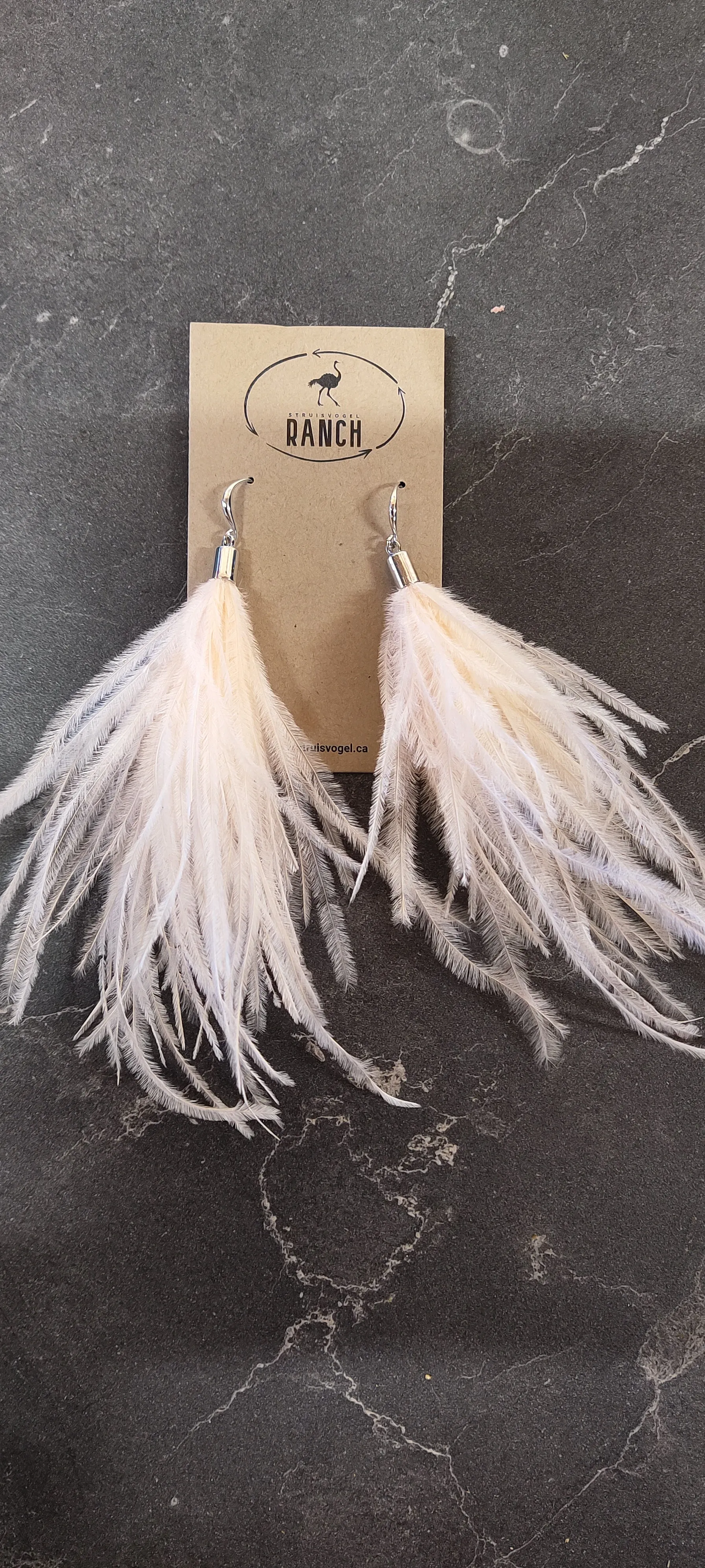 Ostrich feather earrings