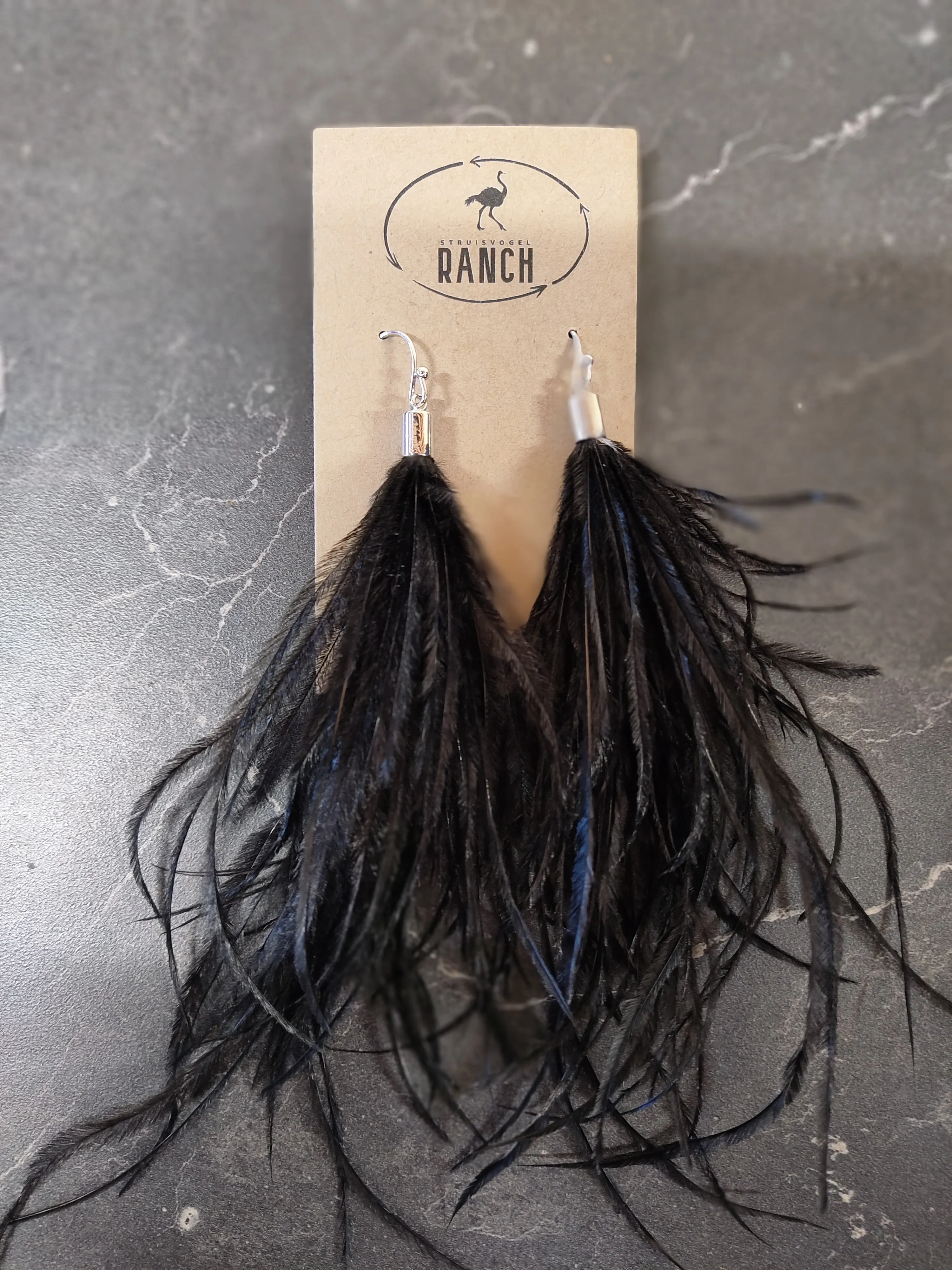 Ostrich feather earrings