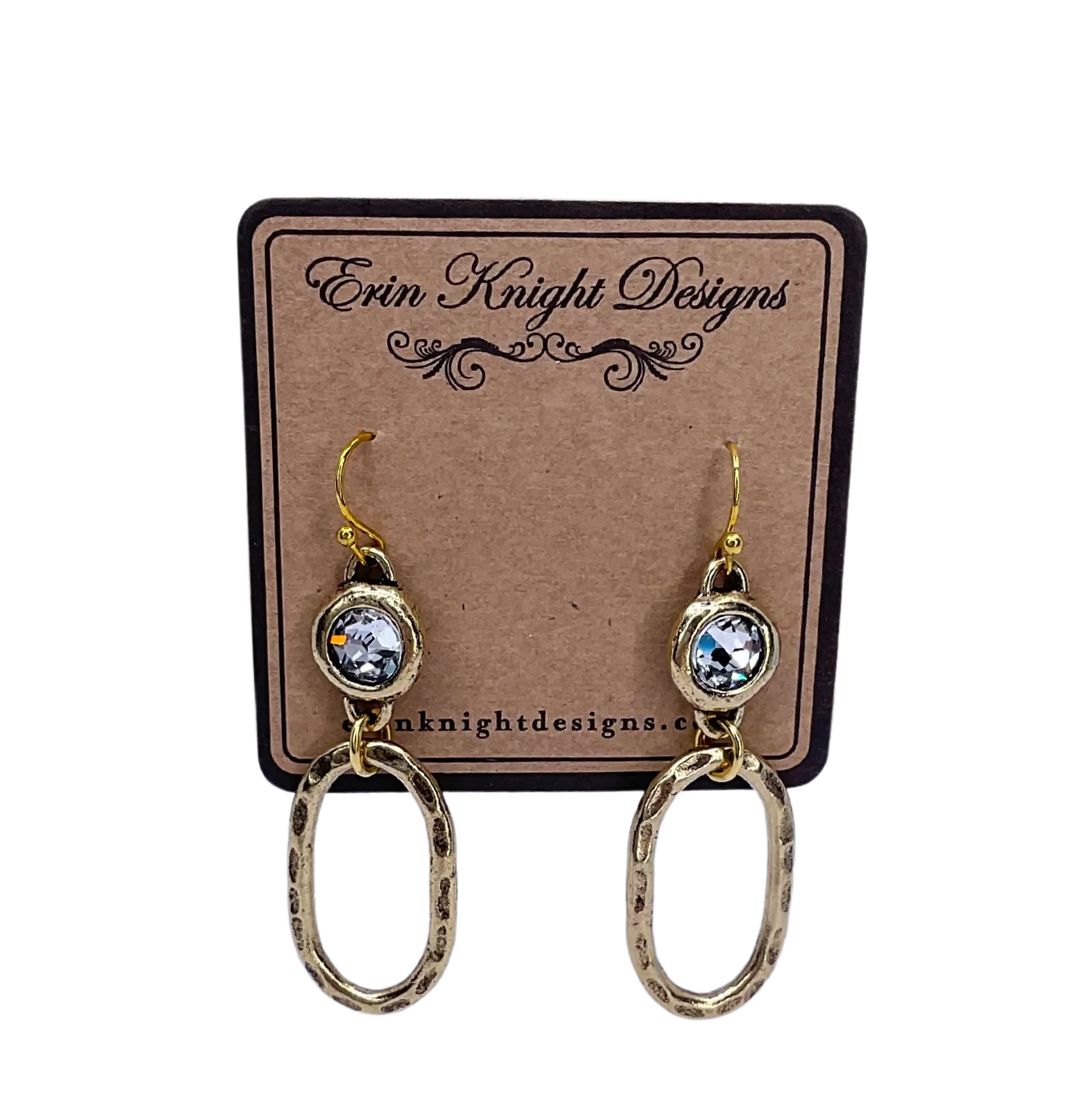 Oval Crystal Earrings
