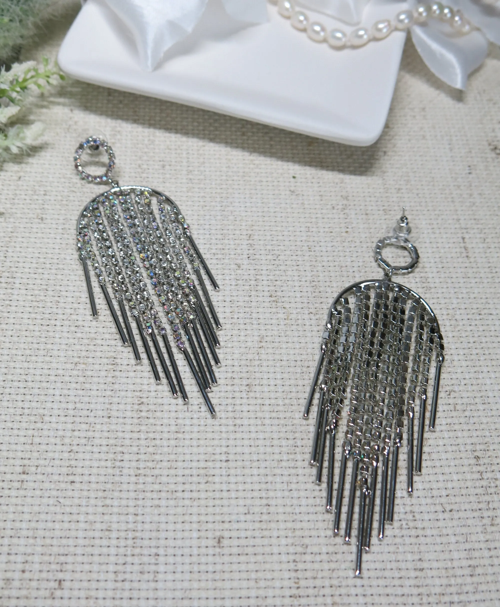 Oversized Aurora Borealis Chandelier Earrings, Crystal Windchime Wedding Earrings, Large Bridal Dangle Statement Earrings