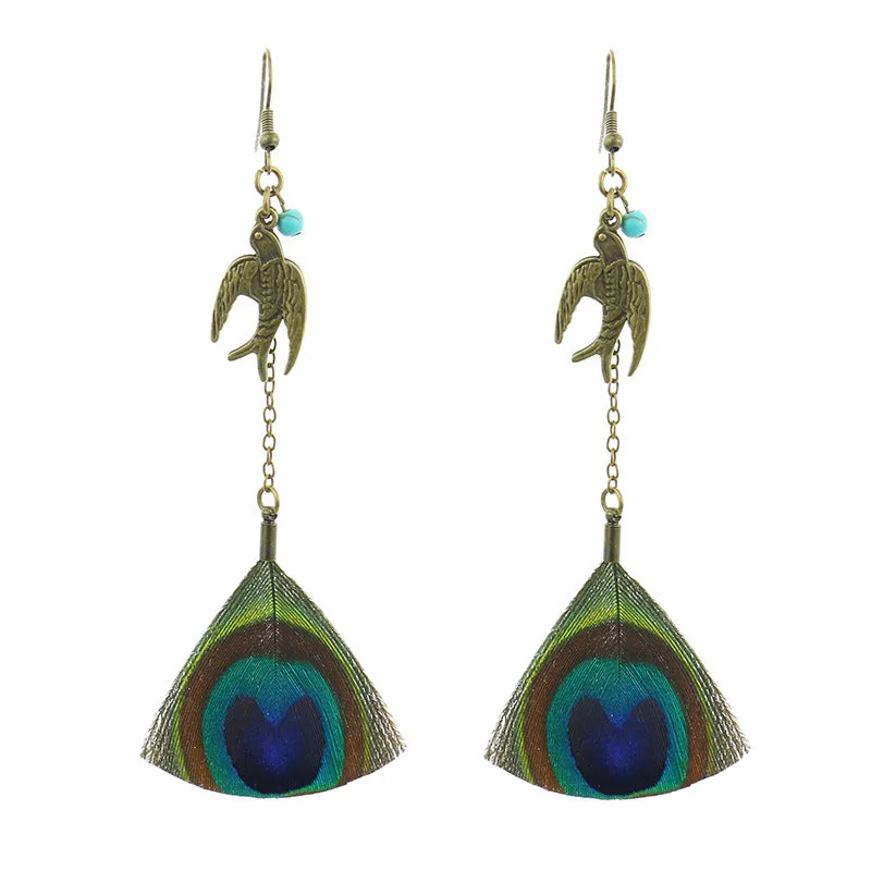 Owl feather earrings