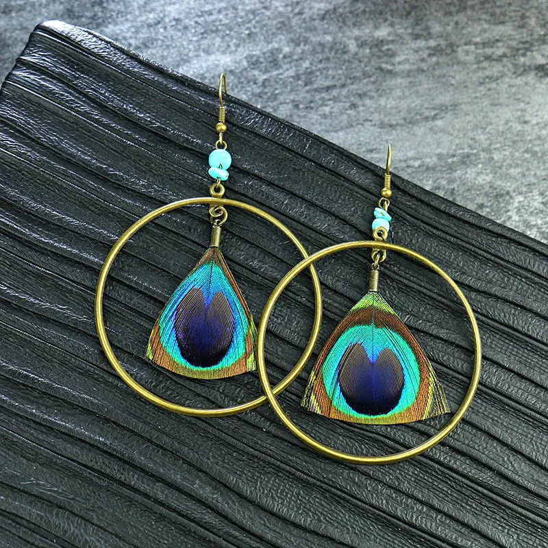 Owl feather earrings
