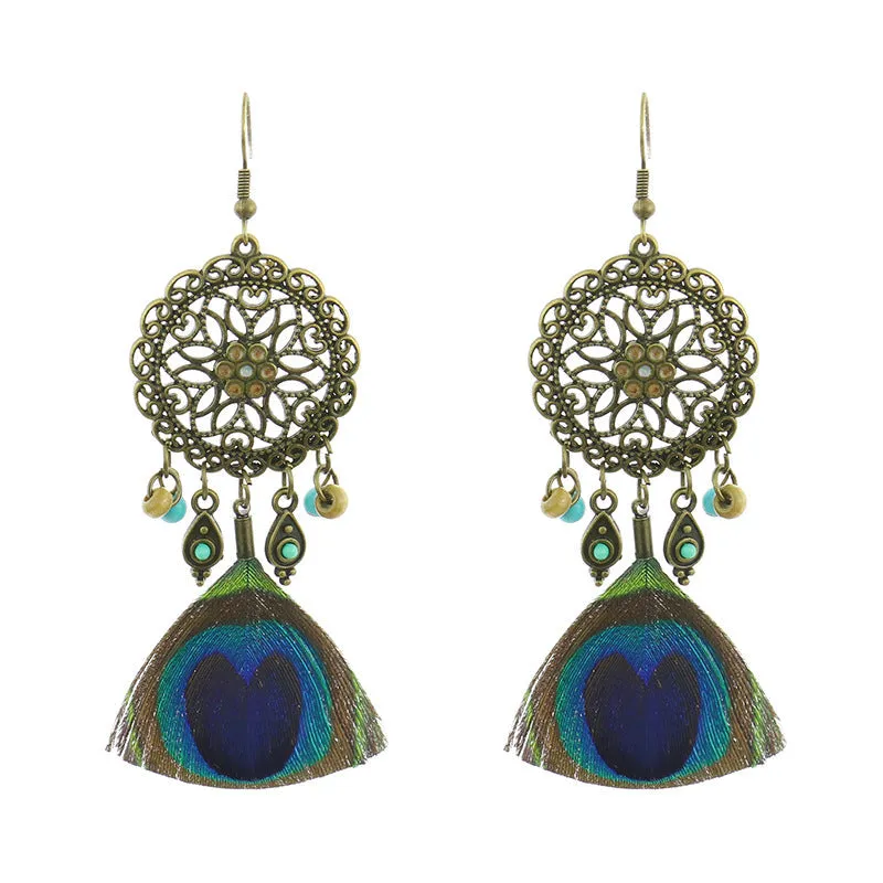 Owl feather earrings