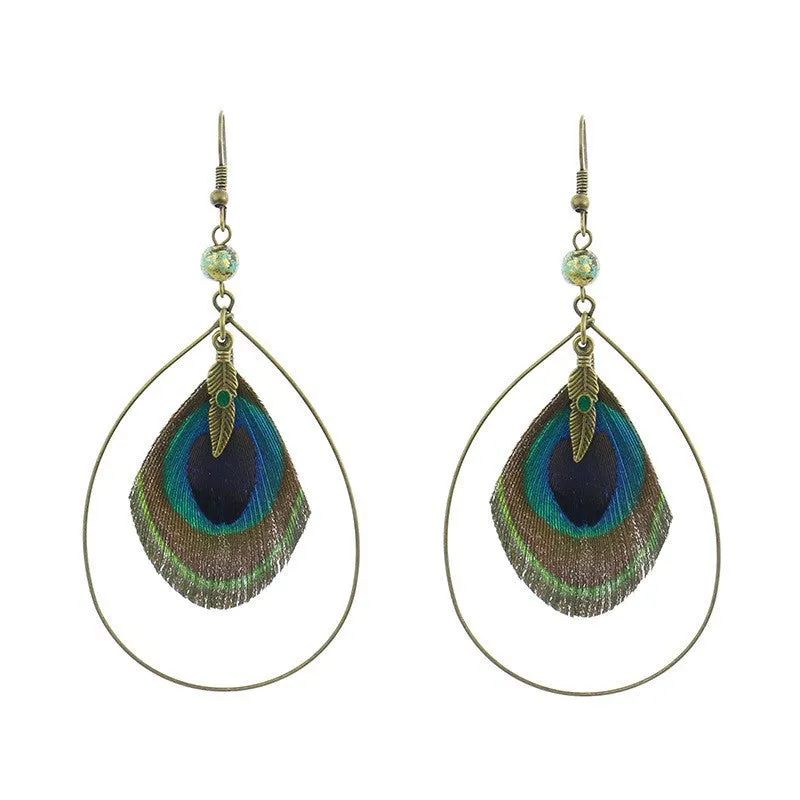 Owl feather earrings