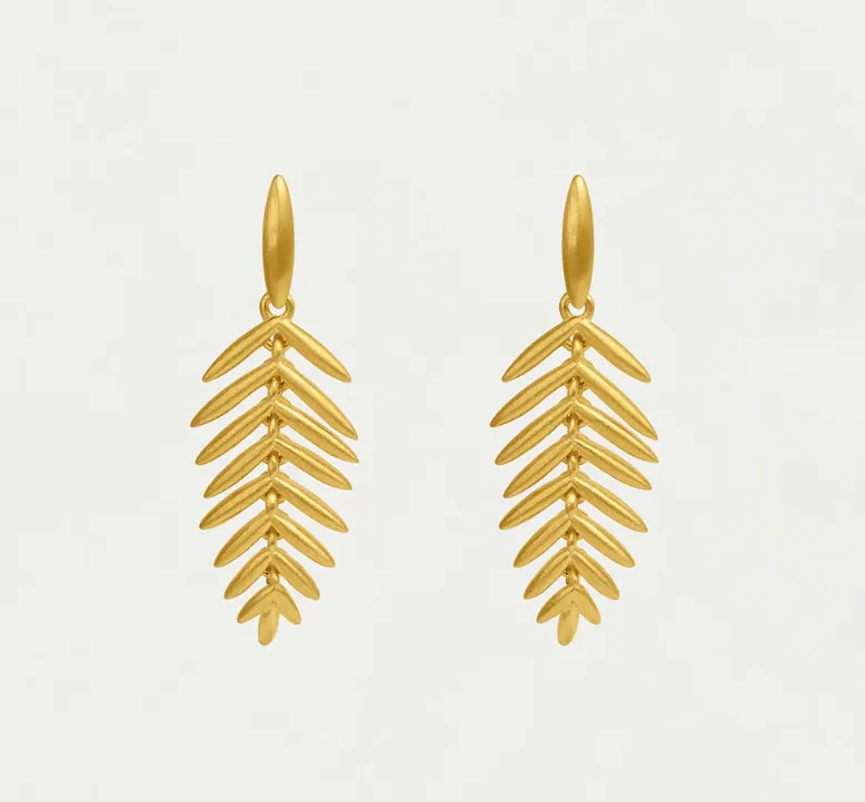 Palma Feather Drop Earrings