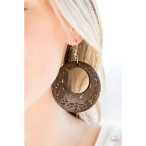 Paparazzi Beach Club Clubbin - Brown Earring