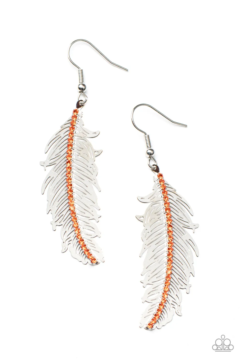 Paparazzi Fearless Flock - Orange Earrings