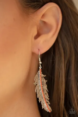 Paparazzi Fearless Flock - Orange Earrings