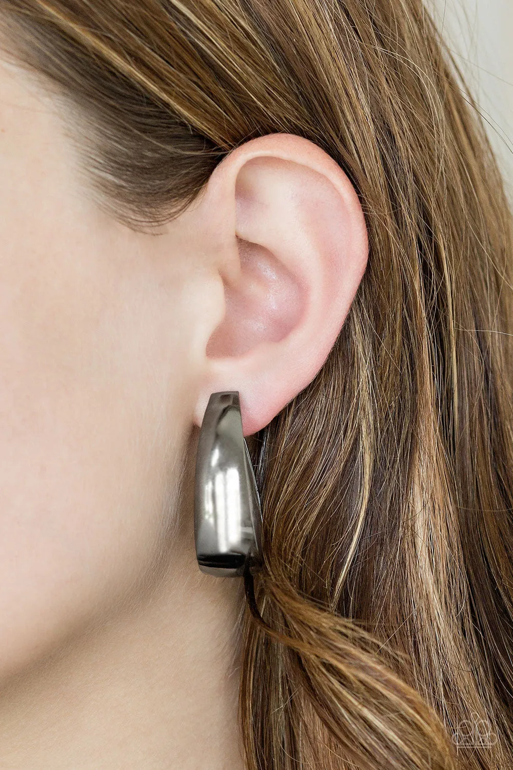 Paparazzi -Gypsy Belle - Black Hoop Earrings