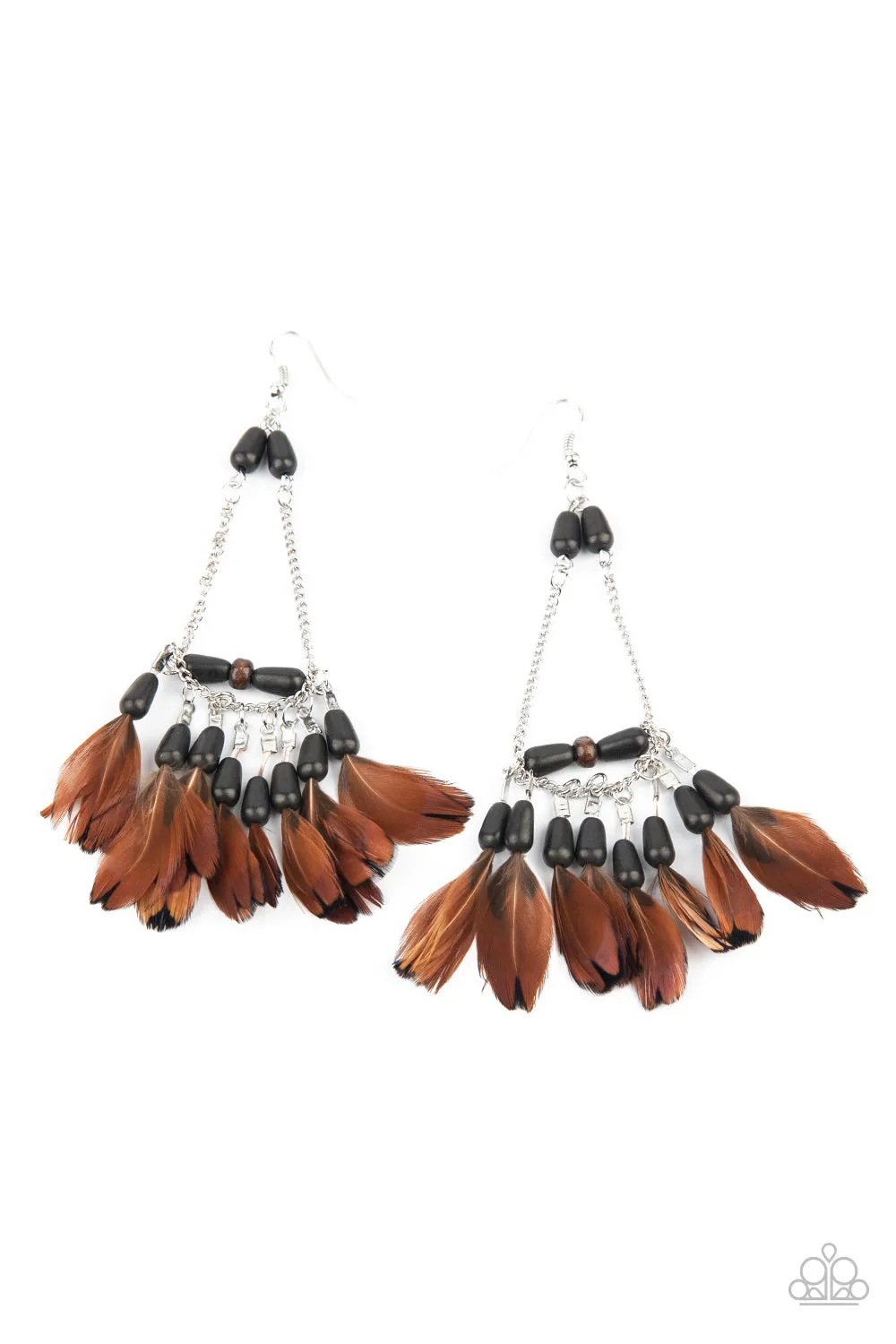 Paparazzi Haute Hawk - Black Feather Earrings
