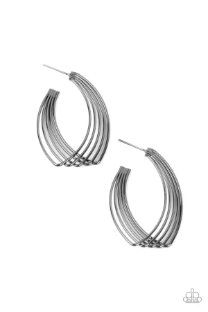 Paparazzi Industrial Illusion - Black Earring