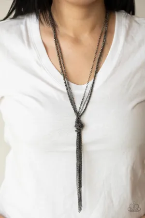 Paparazzi KNOT All There - Black Necklace