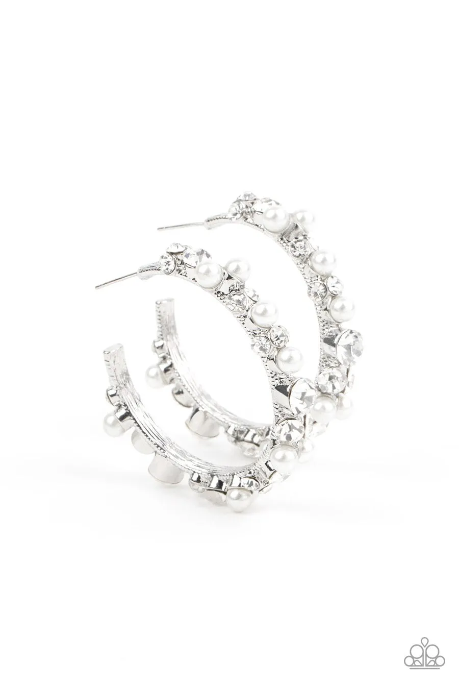 Paparazzi Let There Be SOCIALITE - White Hoop Earrings