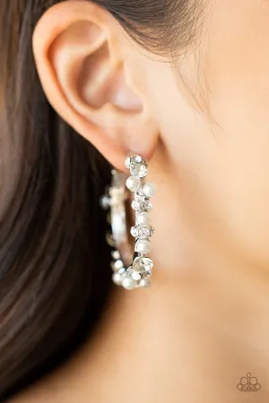 Paparazzi Let There Be SOCIALITE - White Hoop Earrings