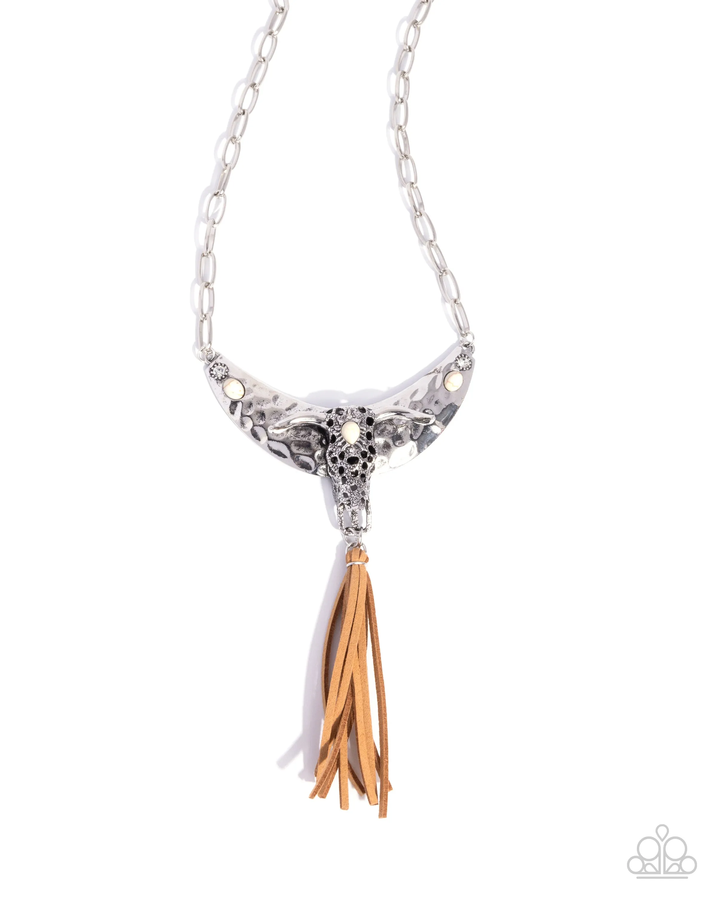 Paparazzi Limitless Longhorn - White Necklace