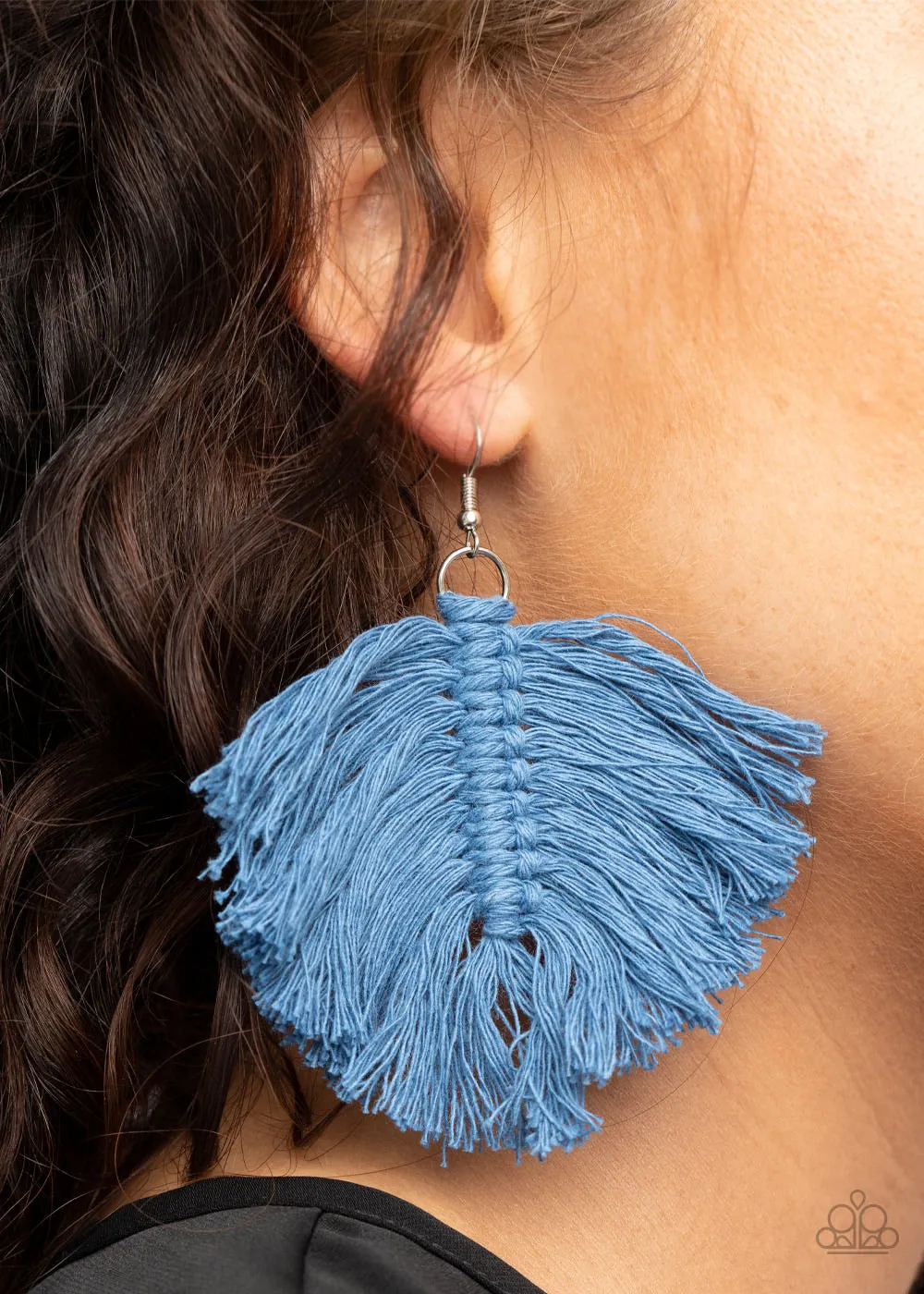Paparazzi Macrame Mamba Earrings Blue