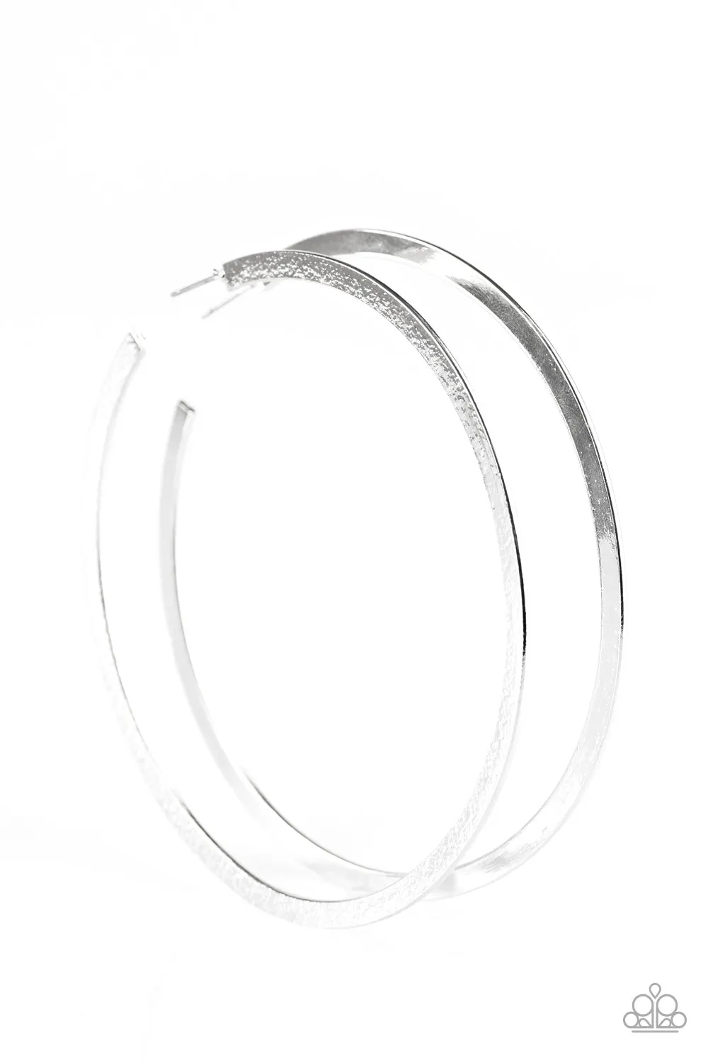 Paparazzi Size Them Up - Silver Hoop Earrings